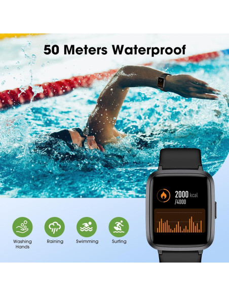 Reloj Fitness LIVIKEY LK-F1 Negro con Monitor Cardíaco y Sueño