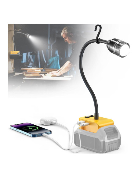 Lámpara de Trabajo LED LIVOWALNY 20W para Batería Dewalt 20V