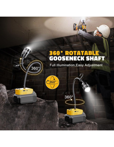 Lámpara de Trabajo LED LIVOWALNY 20W para Batería Dewalt 20V