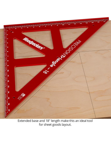 Triángulo de Carpintería Woodpeckers 300MM Aluminio Precisión