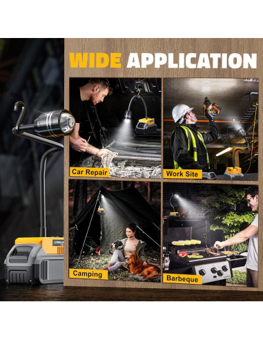 Lámpara de Trabajo LED LIVOWALNY 20W para Batería Dewalt 20V