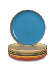 Juego de Platos de Cerámica Mora - Set de 6 - 19.81 cm - Apto Microondas y Lavavajillas