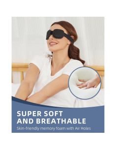 Máscara de Sueño 3D Fismool con Caja de Viaje - Bloqueo Luz 2