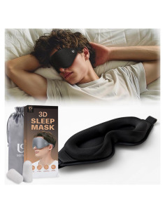 Máscara para dormir 3D Uditek con tapones y bolsa de viaje