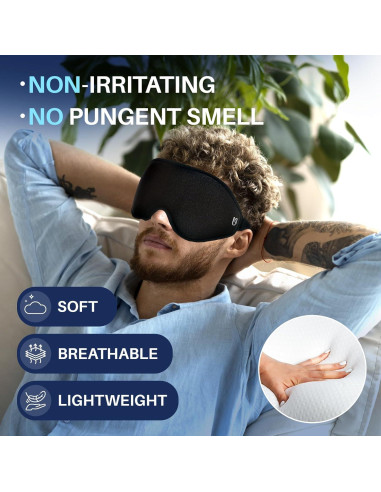 Máscara para dormir 3D Uditek con tapones y bolsa de viaje