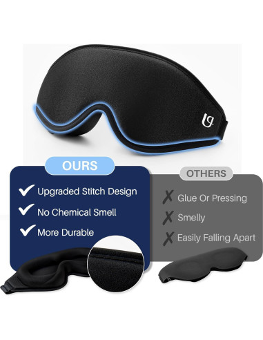 Máscara para dormir 3D Uditek con tapones y bolsa de viaje