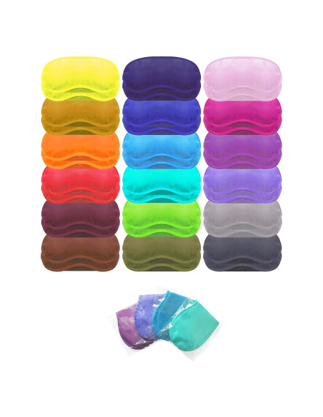Máscara de dormir PorsMing 36 piezas 18 colores con almohadilla nasal