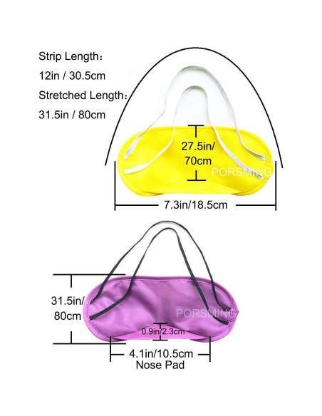 Máscara de dormir PorsMing 36 piezas 18 colores con almohadilla nasal