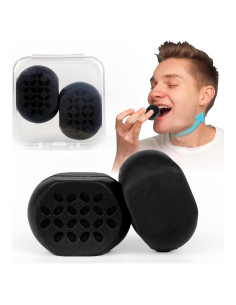 Ejercitador de Mandíbula DECANJOINS - Facial 3 en 1, Negro
