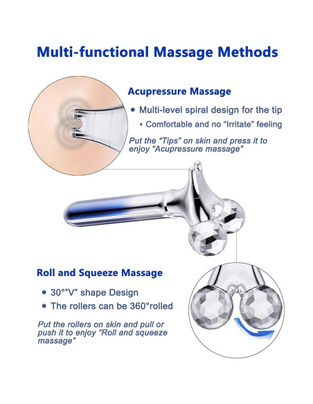 Rodillo de Masaje Facial Microcorriente 5D Flyhorse Azul