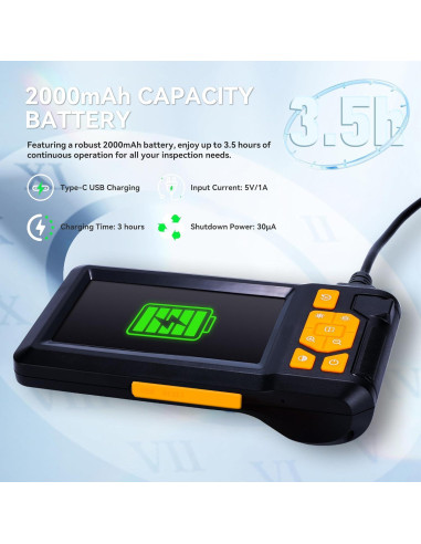 Cámara Endoscópica HD KOOPOOL 4.3" 1080P IP67 5m