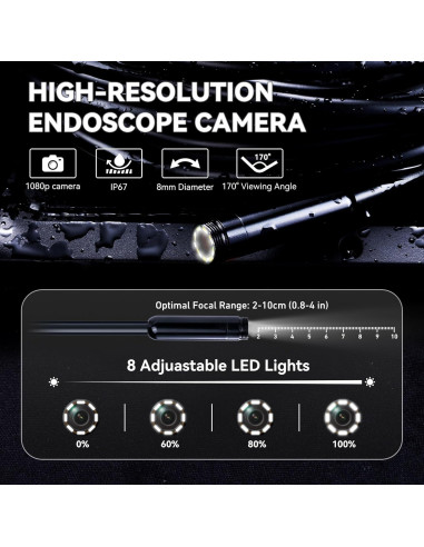Cámara Endoscópica HD KOOPOOL 4.3" 1080P IP67 5m