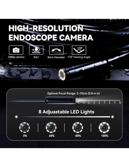 Cámara Endoscópica HD KOOPOOL 4.3" 1080P IP67 5m