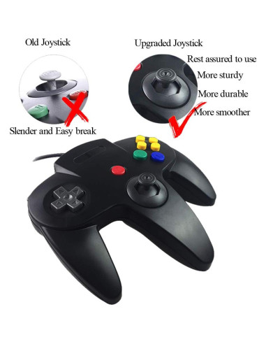 Controlador Tevodo N64 Mejorado con Joystick Analógico 1.8m
