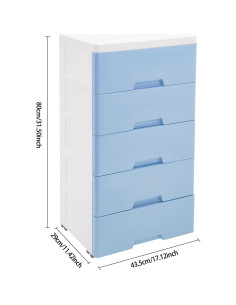 Gabinete de Almacenamiento 5 Cajones TrueyEssence Azul 2