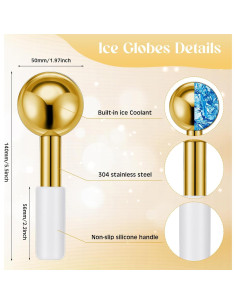 Baderke 2 Esferas de Hielo Facial Acero Inoxidable 14 cm 2