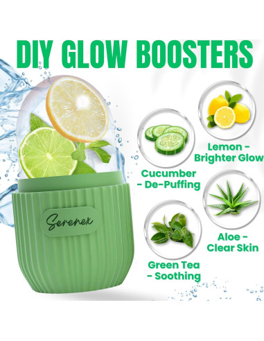 Rodillo de Hielo Facial Serenex - Silicona Hipoalergénica, 90g