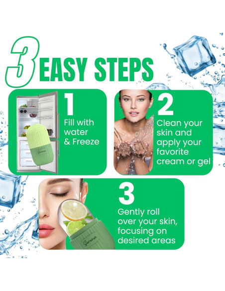 Rodillo de Hielo Facial Serenex - Silicona Hipoalergénica, 90g