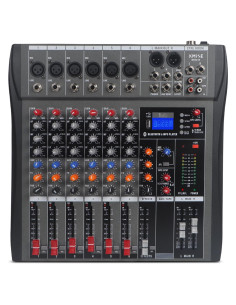 Mezclador de Audio 6 Canales Kmise USB BT 48V Phantom