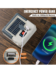 Linterna Solar Portátil LaliBuBB ECL-L1 5 Modos LED IPX4 2