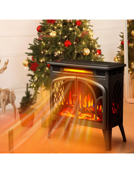 Calefactor de Chimenea Eléctrica ZAFRO JX 5100 BTU 500W/1500W Negro