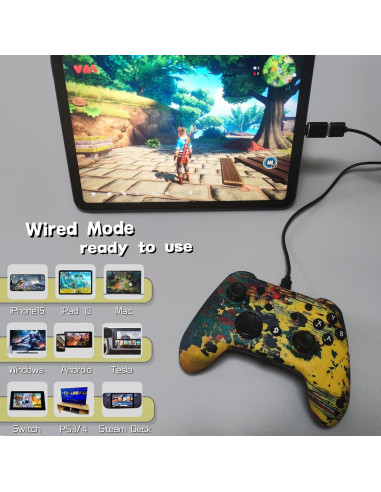 Controlador Inalámbrico WZUICOV para Juegos - Bluetooth/USB-C