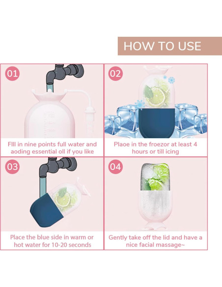 Rodillo de Hielo Facial S&U Salud - Masajeador para Ojeras y Arrugas