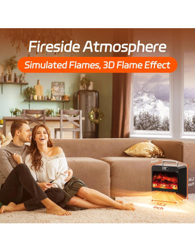 Calentador de Chimenea Eléctrico Feculs AD37 750/1500W 3 en 1