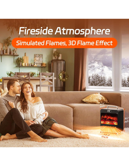 Calentador de Chimenea Eléctrico Feculs AD37 750/1500W 3 en 1