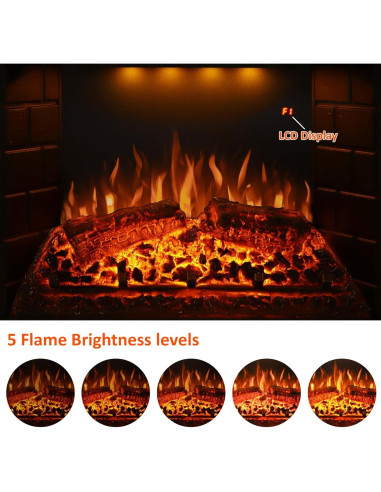 Chimenea Eléctrica Empotrada Valuxhome 25" con Control Remoto
