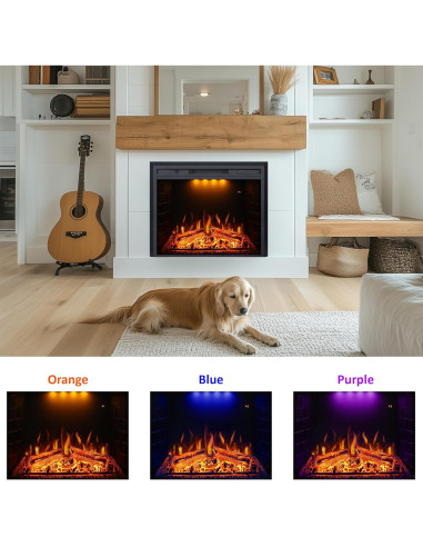 Chimenea Eléctrica Empotrada Valuxhome 25" con Control Remoto