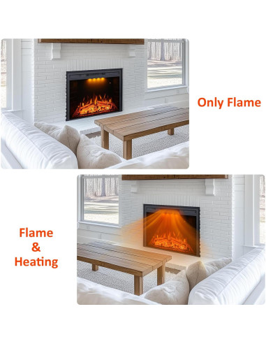 Chimenea Eléctrica Empotrada Valuxhome 25" con Control Remoto