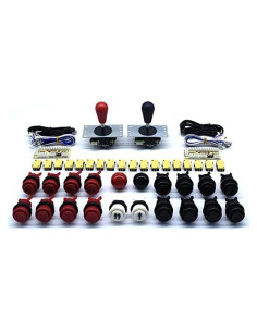 Kit de Arcade DIY Arcity para 2 Jugadores USB Rojo y Negro