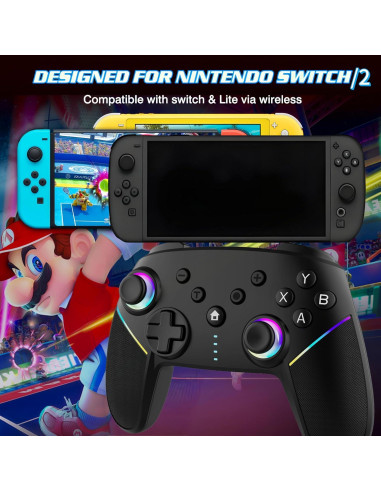 Controlador Inalámbrico JUNHUAN para Switch 2 y PC - Negro