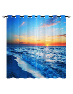 Cortinas de Playa YUANZU 2 Paneles 70x99 cm Impermeables