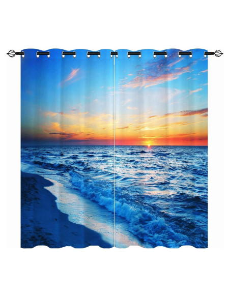 Cortinas de Playa YUANZU 2 Paneles 70x99 cm Impermeables