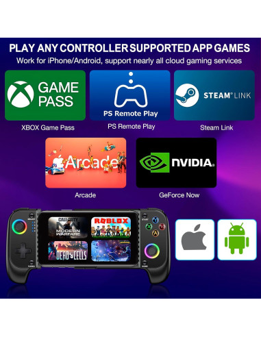 Controlador Inalámbrico para Móvil NinjaPlusOX - Joystick Hall, Compatible con iPhone/Android