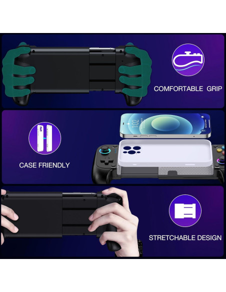 Controlador Inalámbrico para Móvil NinjaPlusOX - Joystick Hall, Compatible con iPhone/Android