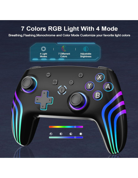 Controlador Inalámbrico Junhuan 2.4G para PC y Switch Negro