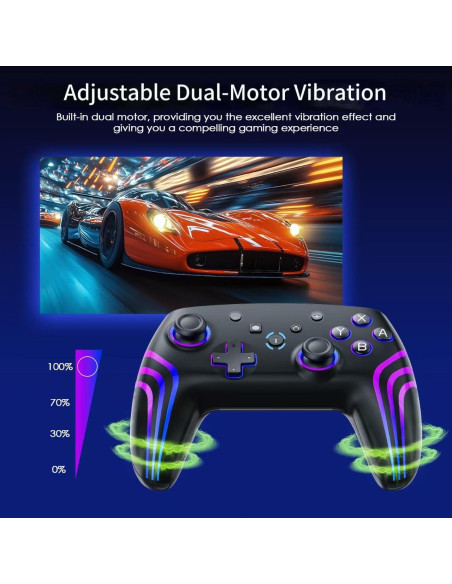 Controlador Inalámbrico Junhuan 2.4G para PC y Switch Negro