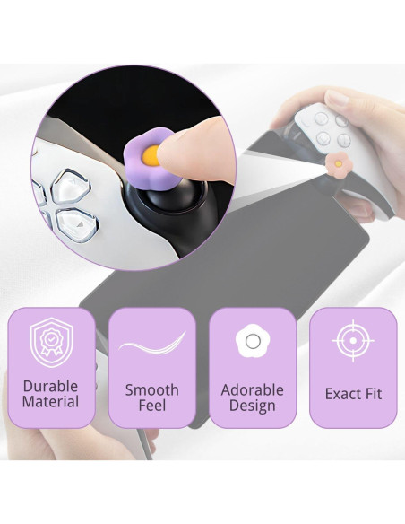 Agarradores de Pulgar Flor Naranja MEEFIX para PS Portal - 4 Pcs