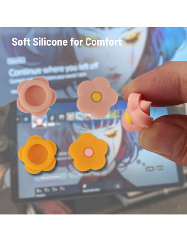 Agarradores de Pulgar Flor Naranja MEEFIX para PS Portal - 4 Pcs