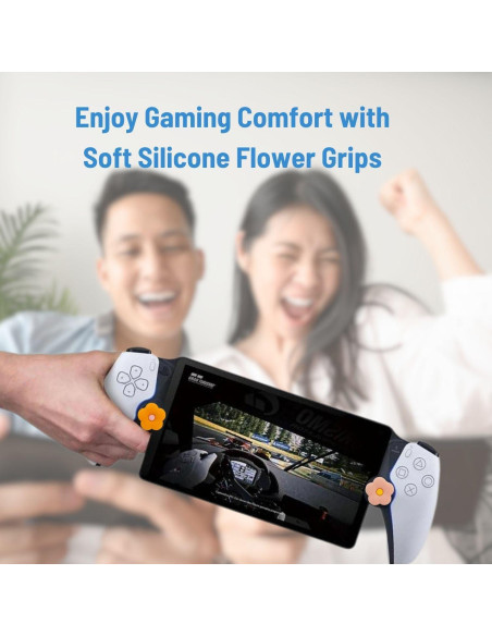 Agarradores de Pulgar Flor Naranja MEEFIX para PS Portal - 4 Pcs