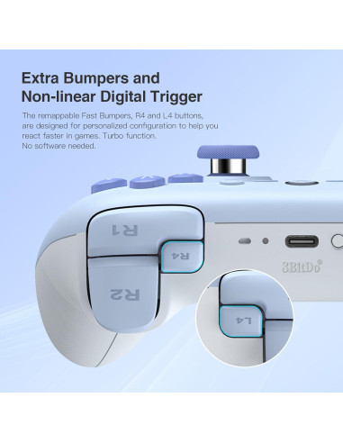 Controlador Bluetooth 8Bitdo Ultimate 2C para Switch - Joystick Efecto Hall, Vibración, Turbo