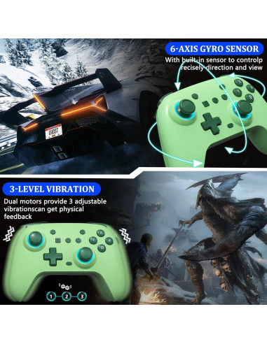 Controlador Pro SZYUYU para Switch y PC con LED RGB y Turbo