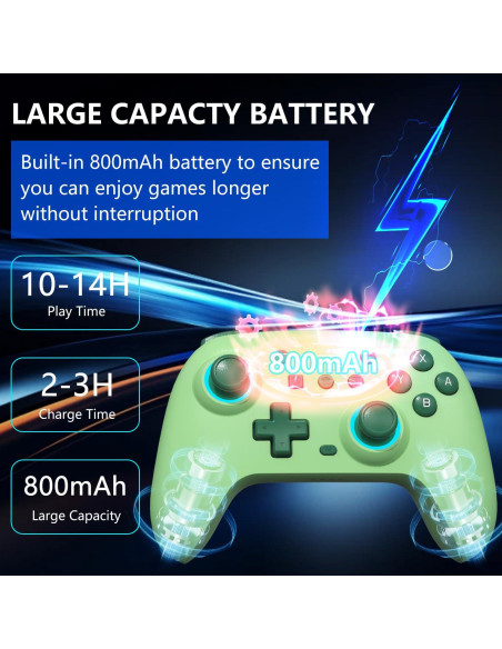 Controlador Pro SZYUYU para Switch y PC con LED RGB y Turbo