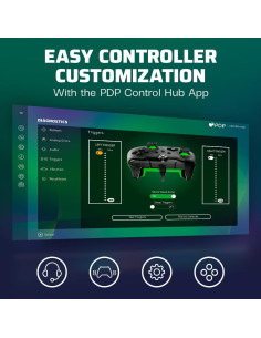 Controlador de Juegos PDP con Cable para Xbox Negro Neón 2.44m 2