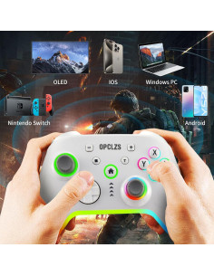Controlador Inalámbrico Nintendo Switch opclzs RGB - Negro-Blanco 2