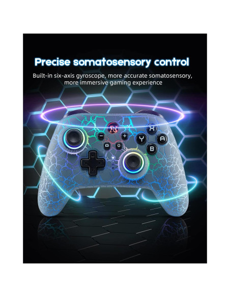 Controlador Pro Inalámbrico BINBOKPLAY para Switch - Gris RGB