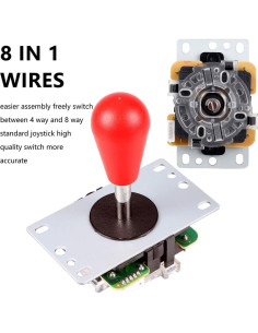 Kit de Joystick y Botones LED Fosiya 8 Vías para Arcade 2